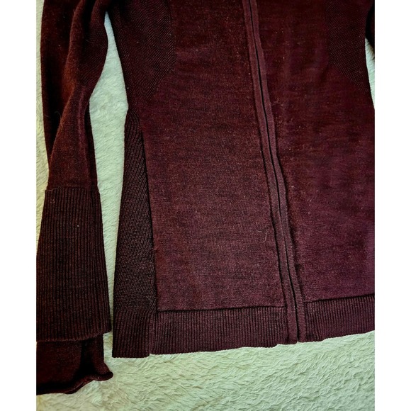 Lululemon 100% Merino Wool Full Zip Burgundy Jacket 2 - Picture 9 of 13